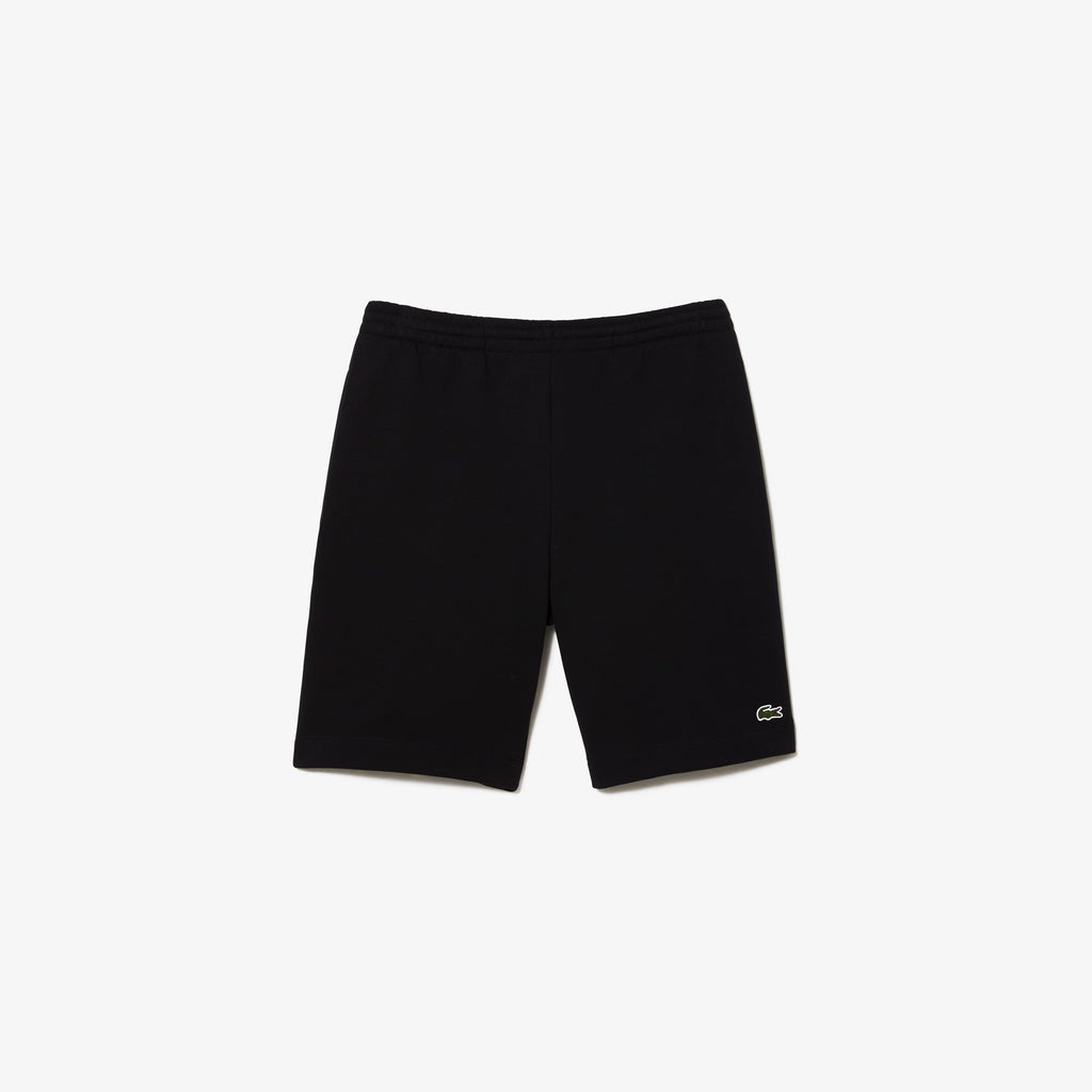 Short Lacoste noir détail poche passepoilée
