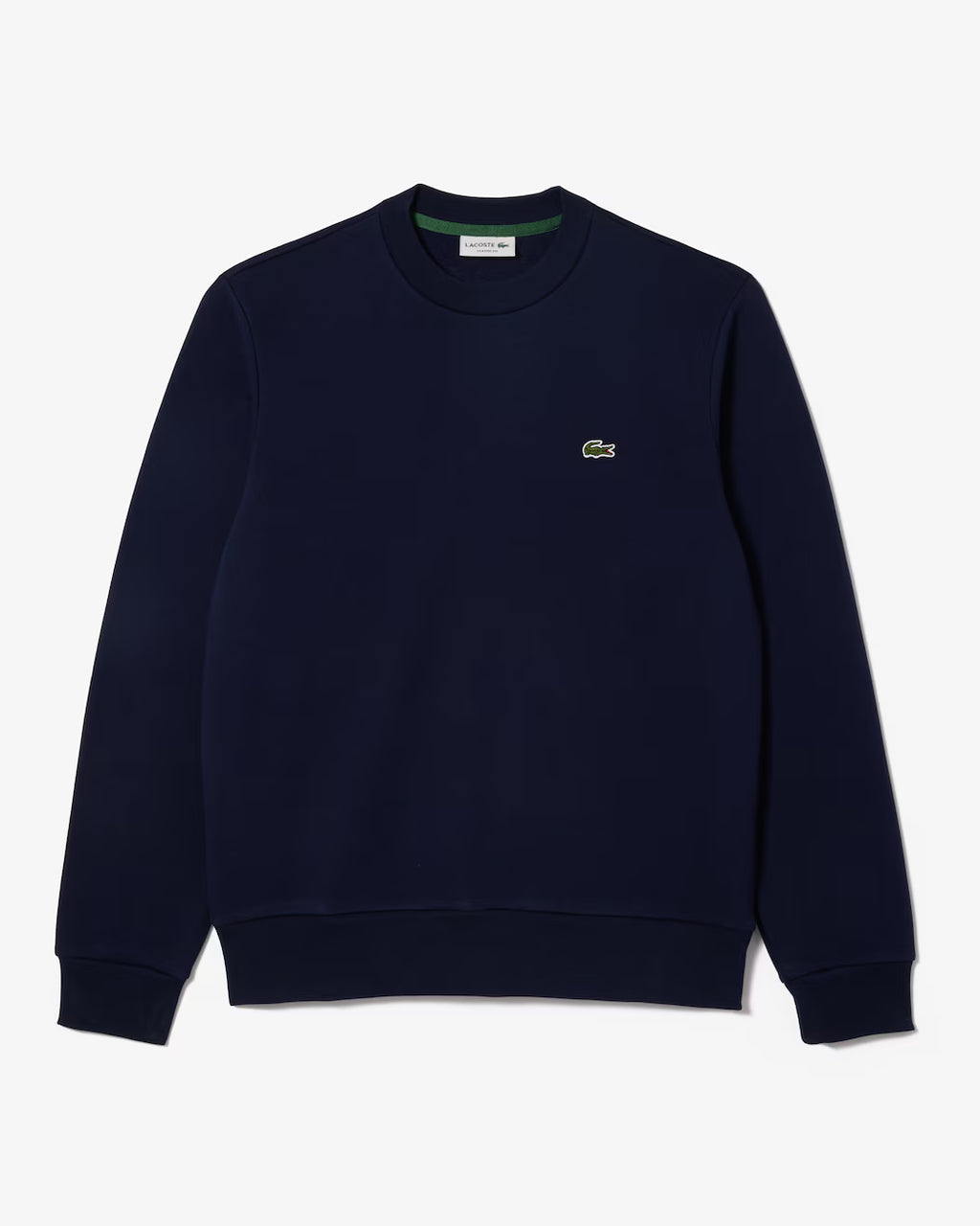 Sweat Lacoste marine molleton coton détail
