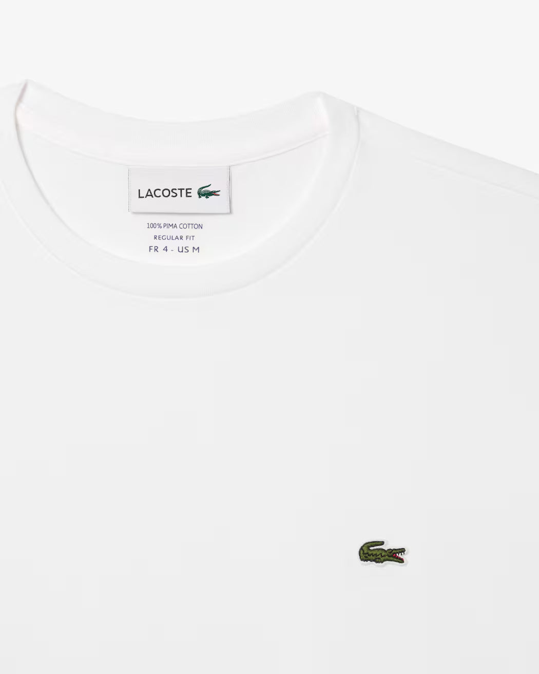 T-shirt Lacoste blanc détail crocodile brodé
