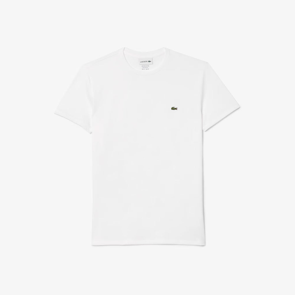 T-shirt Lacoste blanc coton détail
