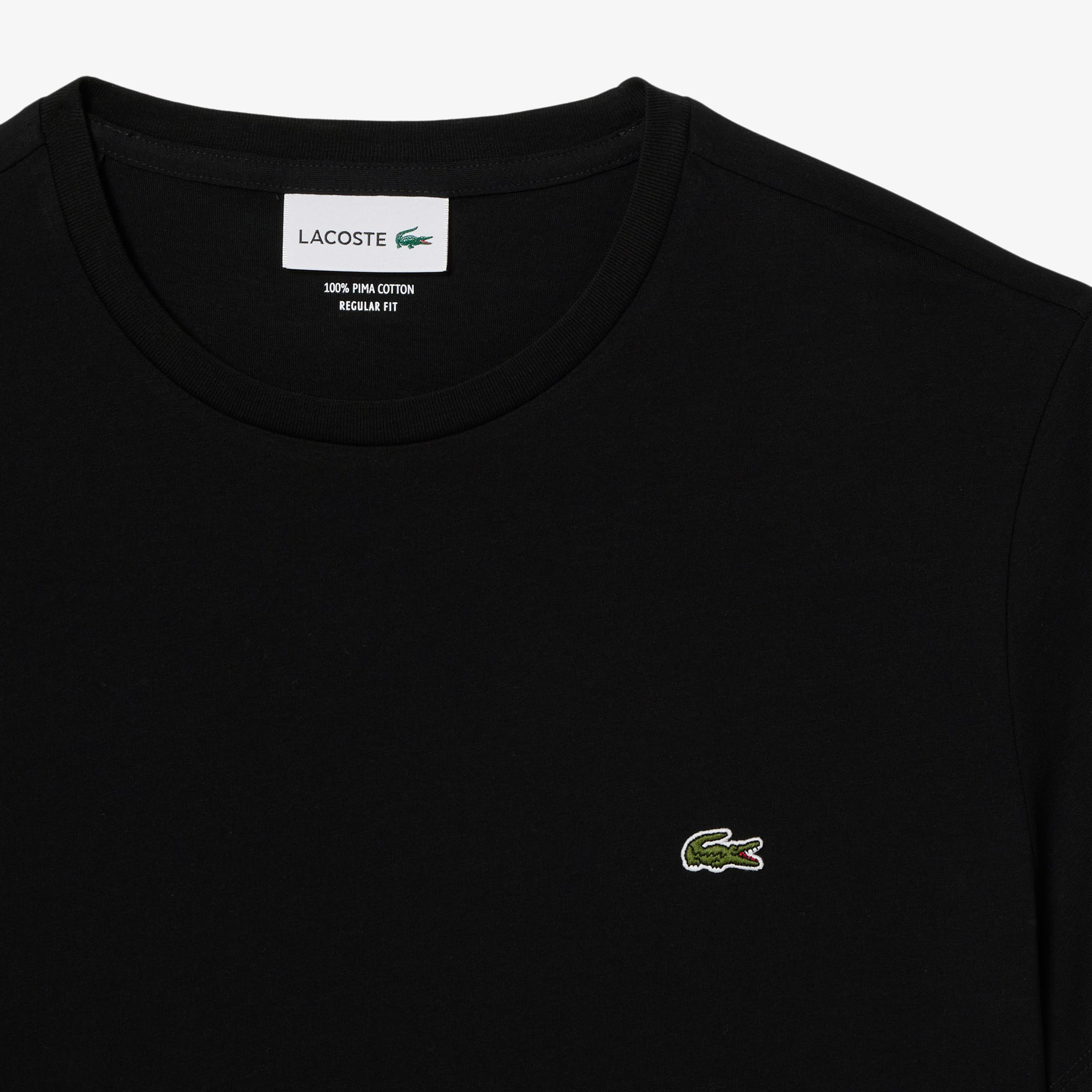 T-shirt Lacoste noir détail crocodile brodé
