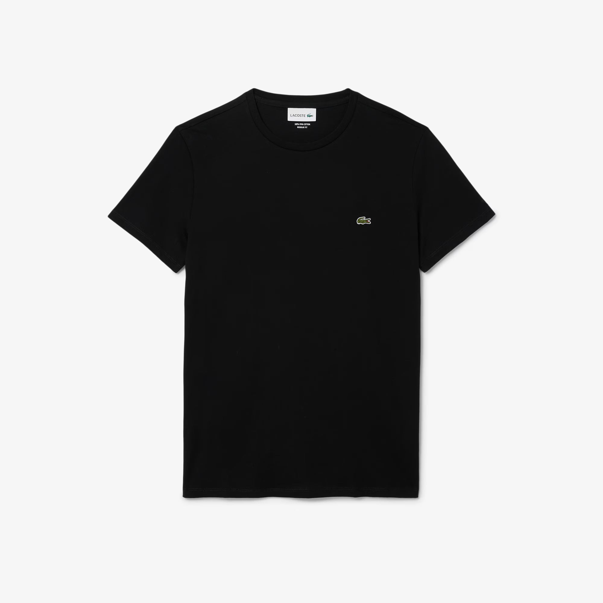 T-shirt Lacoste noir coton détail
