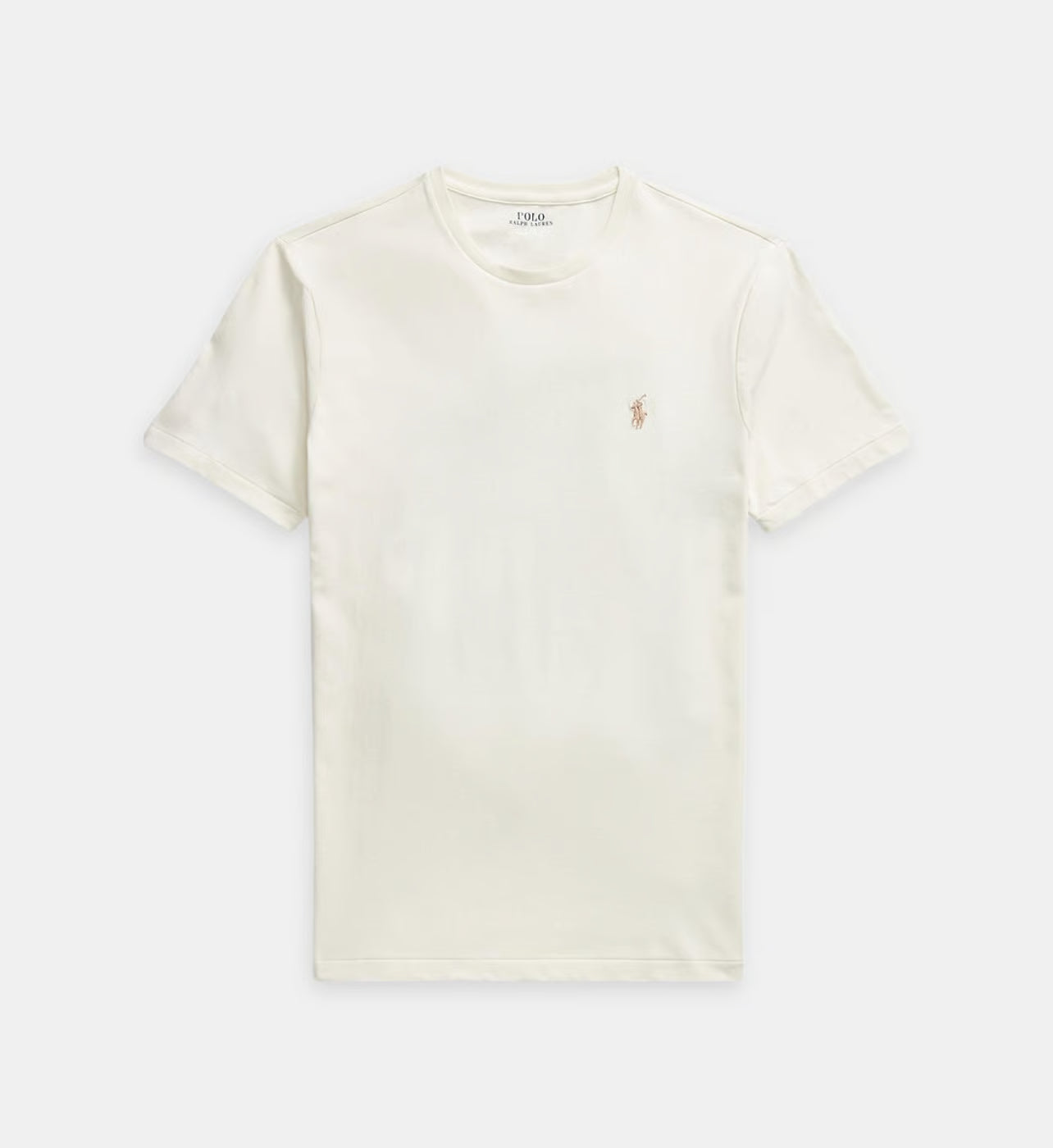 T-shirt Ralph Lauren Homme Crème Custom Slim Fit vue produit