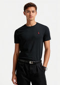 T-shirt Ralph Lauren Homme Noir Custom Slim Fit porté par un mannequin