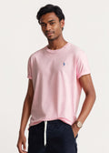 T-shirt Ralph Lauren Homme Rose Custom Slim Fit porté par un mannequin